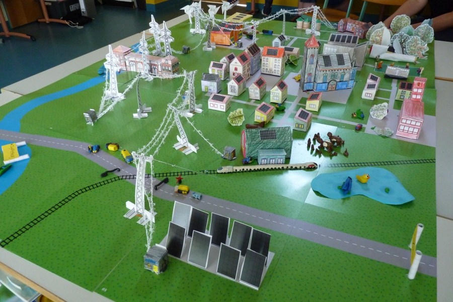 Die SchülerInnen erstellten das Modell einer ressourceneffizienten Stadt