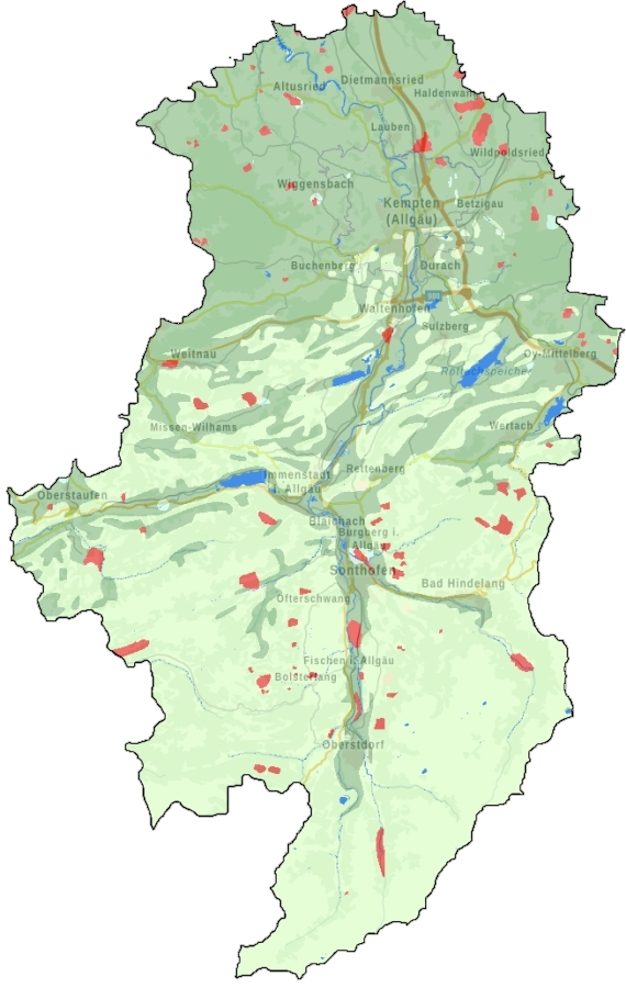 Geothermieeignung im Landkreis Oberallgäu. Datengrundlage Energieatlas Bayern
